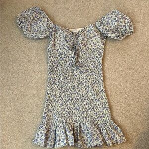 Boutique Floral Puff Sleeve Mini Dress